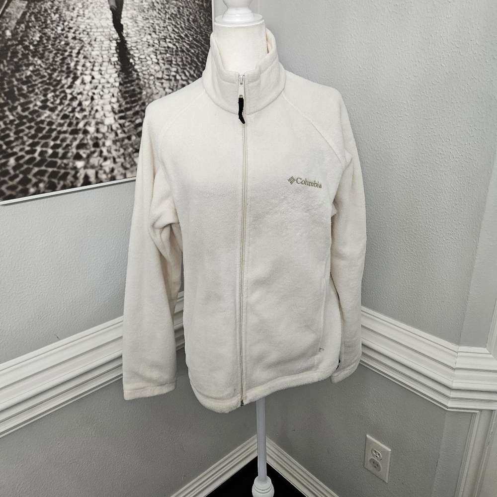 Columbia cream full zip fleece jacket womens XL